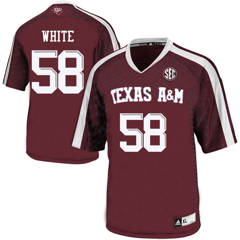 Men #58 Braden White Texas A&M Aggies College Football Jerseys-Maroon